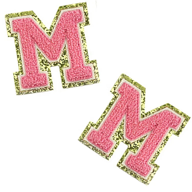 Clothing Accessories Appliques Letters Design Custom Delta Embroidered Chenille Patches Sewing Sequin for Western Trucker Hat