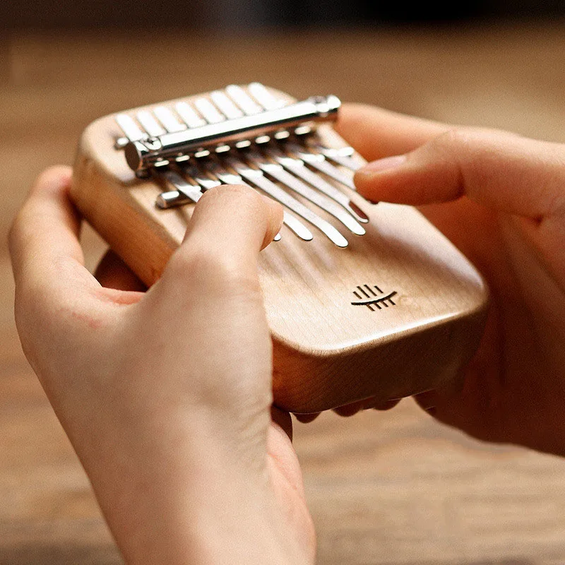 Портативный музыкальный инструмент мини пианино для большого пальца классический калимба из массива дерева 8 клавиш
