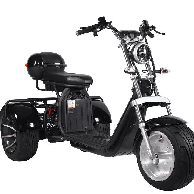2000w 60v12ah  citycoco fat tire 3 wheel double seat mobility electric scooter