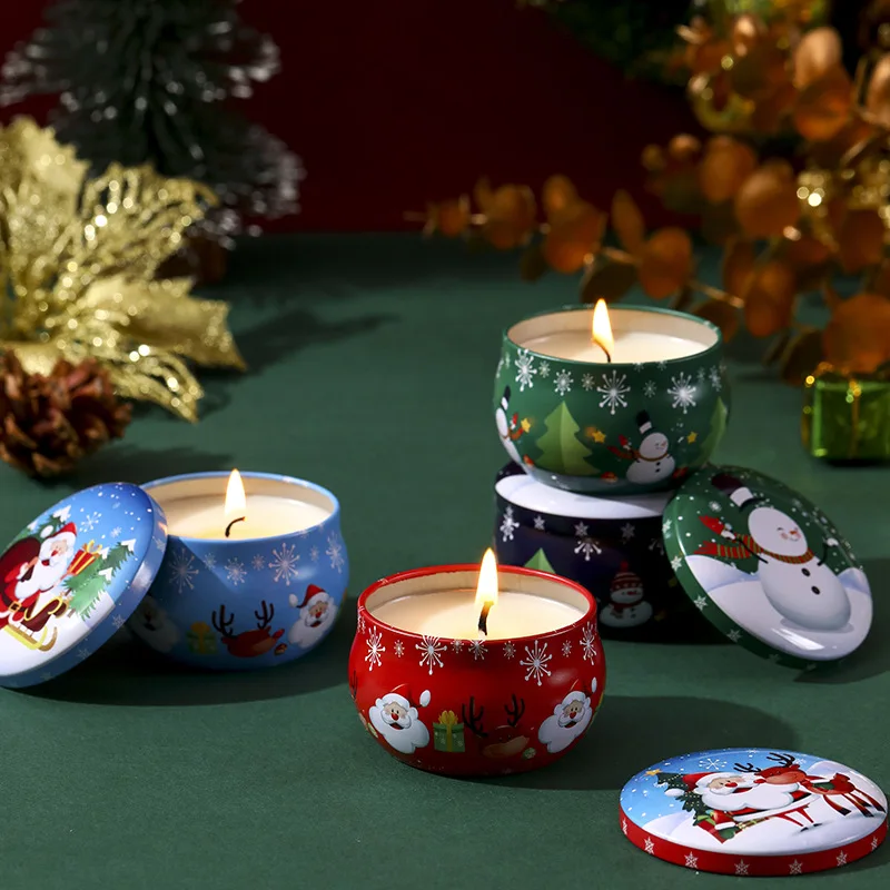 Decorative Soy Wedding Gift Set Metal Aroma 8oz candle tins with lids scented 4oz candle tins