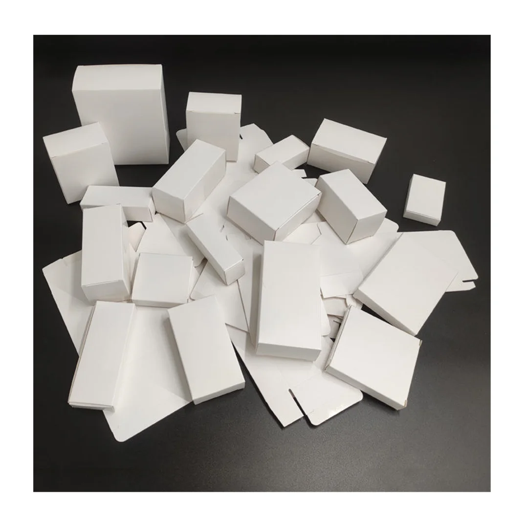 Wholesale High Quality custom Square and rectangle product packaging small white Blank paper box Packaging Box for glass bottle
