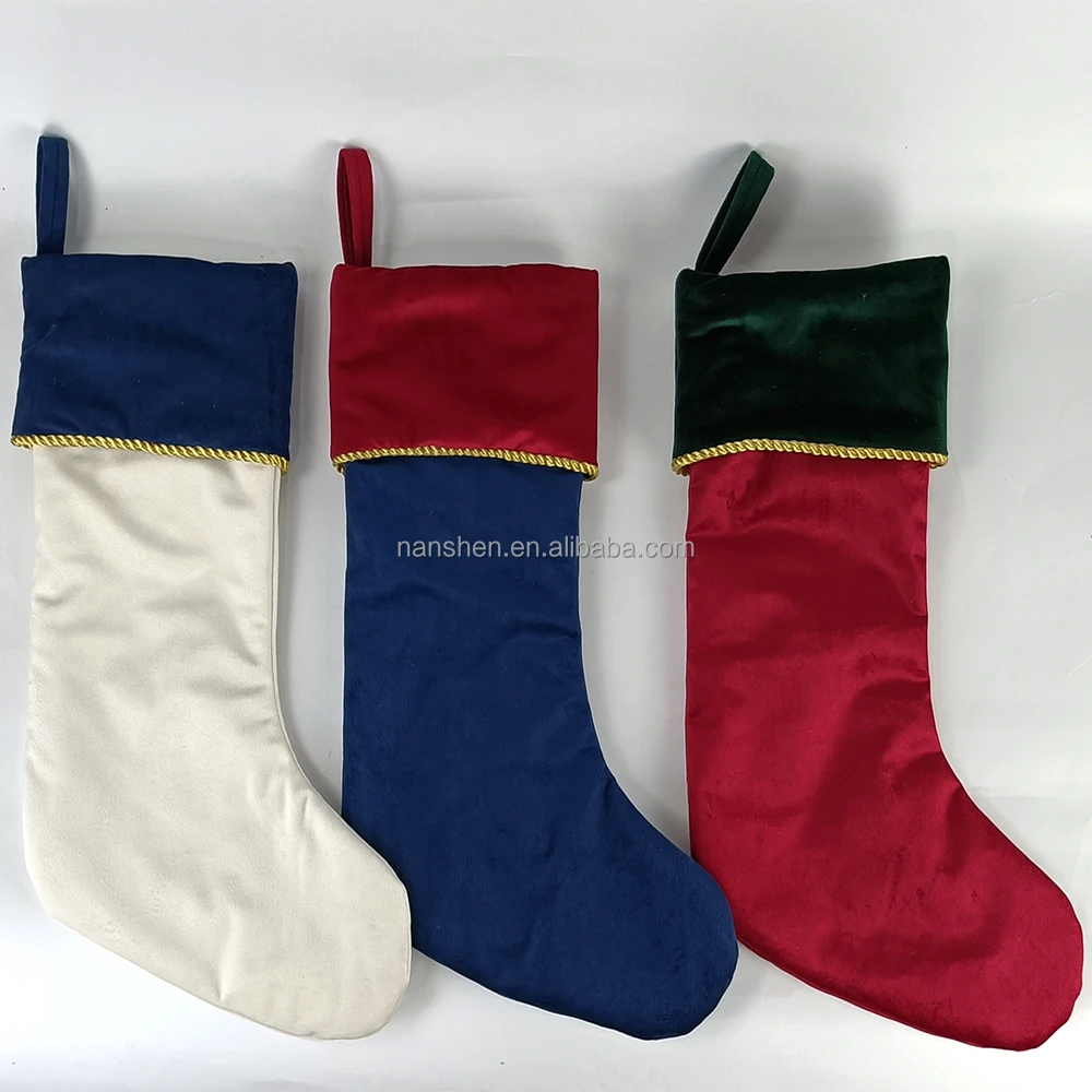 Hot sale Cotton soft Christmas stocking Two-color socks for Home holiday decoration