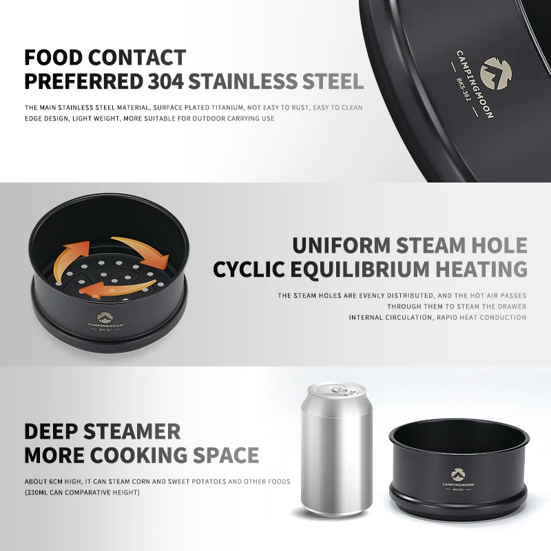 Custom multi-functional camping Stainless Steel Food Steamer lightweight camping metal foldable Food Steamer