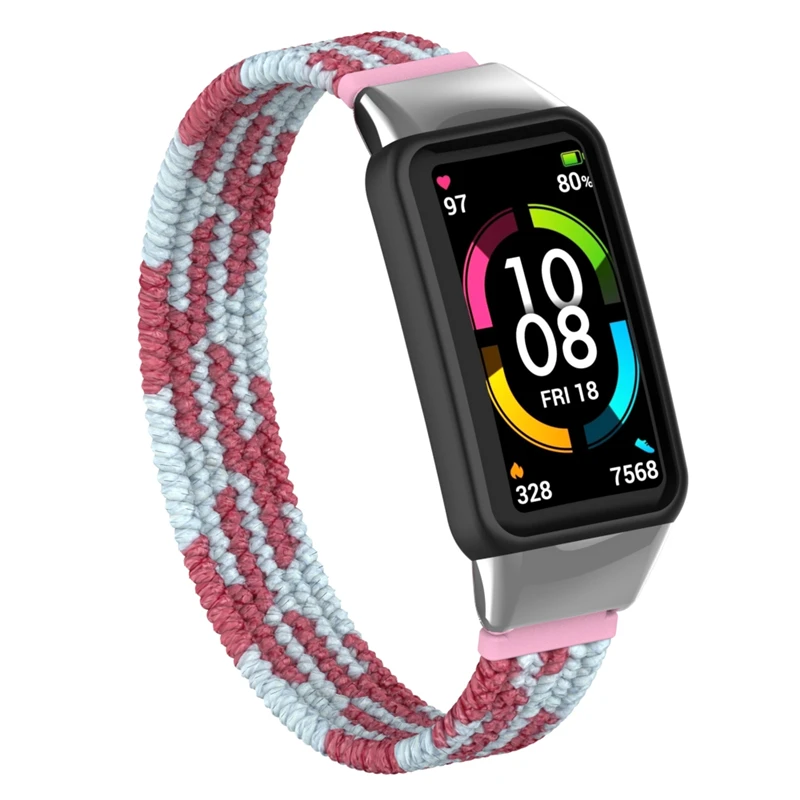 Nylon Strap Loop Woven Bracelet for Huawei honor Band 6/6 Pro Wrist Belt Elastic Wristband