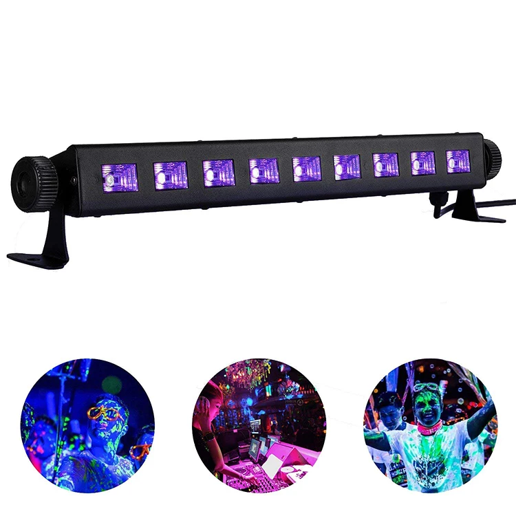9x3w wall wash led uv black light bar for Halloween decorate