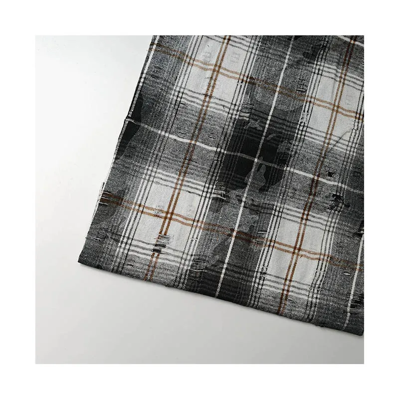 7S 250-280gsm CVC Yarn Dyed Fabric Twill Woven Cotton Polyester Yarn Dyed Check Fabric Print Flannel Fabric