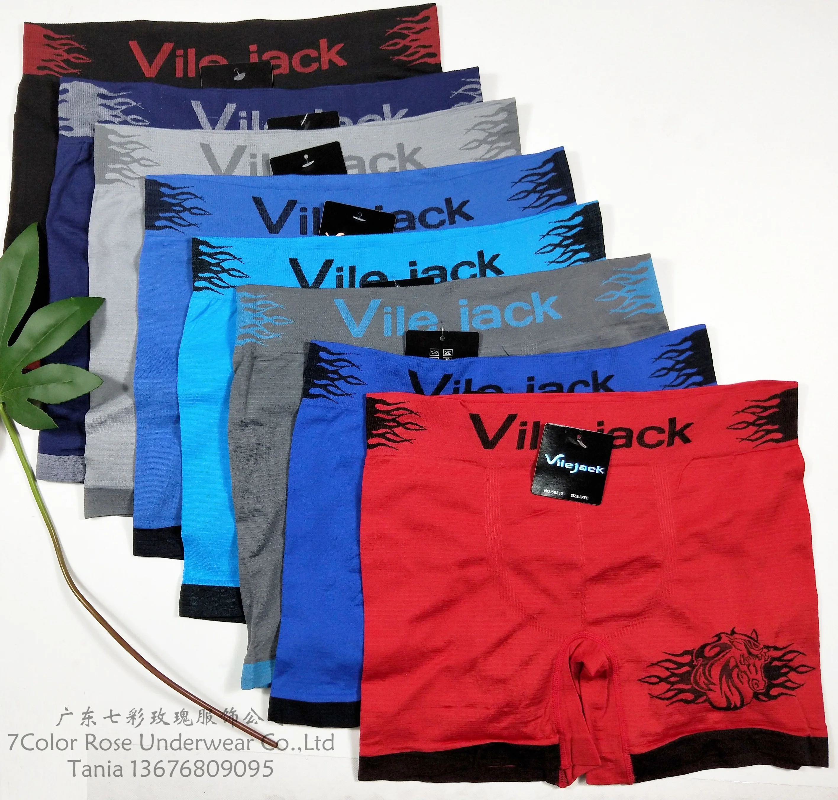 custom brand seamless mens long boxer brief mens polyester seamless underwear