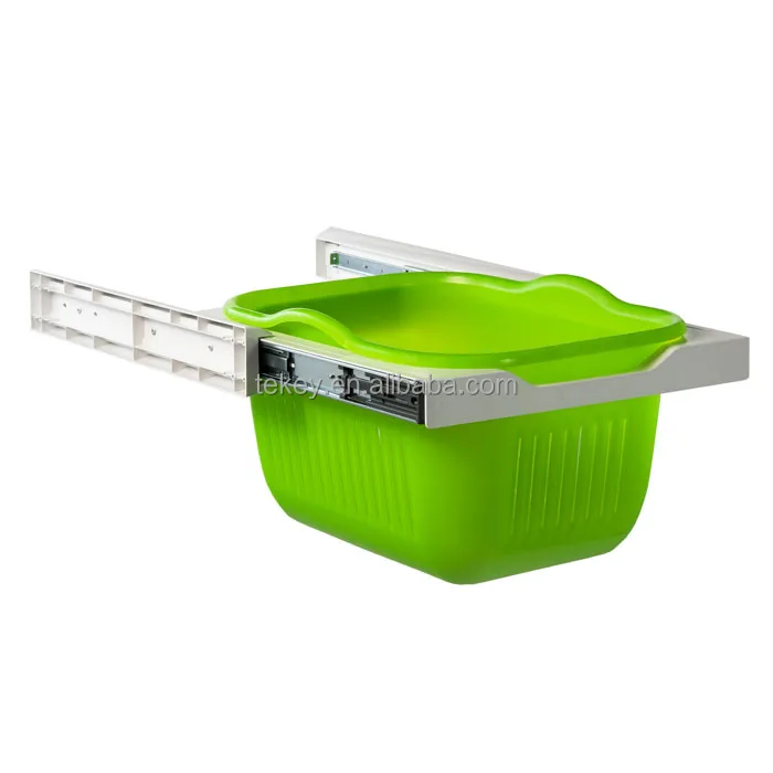 450mm Cabinet 35L pull out plastic laundry hamper for dirt clothes sorting