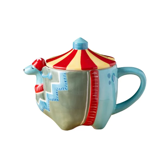 Eiguang милый мультяшный 3D стакан с животными чашка альпака керамическая для воды крышкой и ложкой подарок