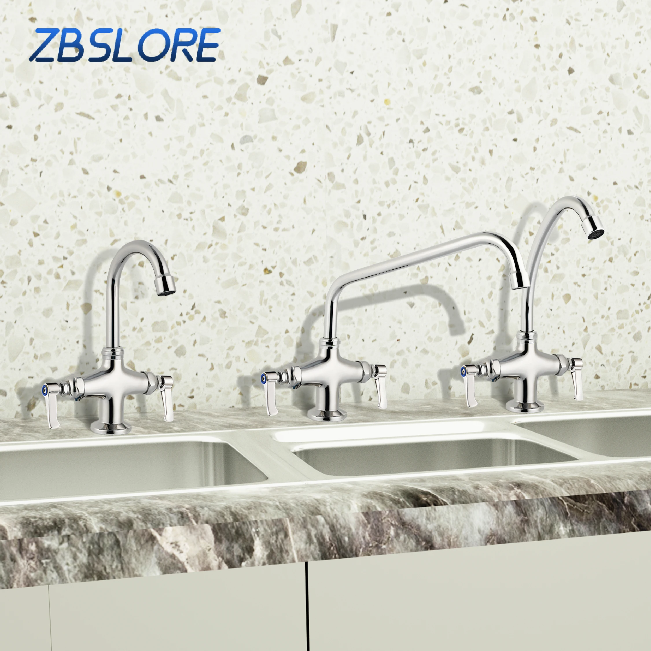 Commercial Kitchen Faucets Watermark 1 Hole Sink Long Neck Taps Deck Mounted Commercial Kitchen Faucet
