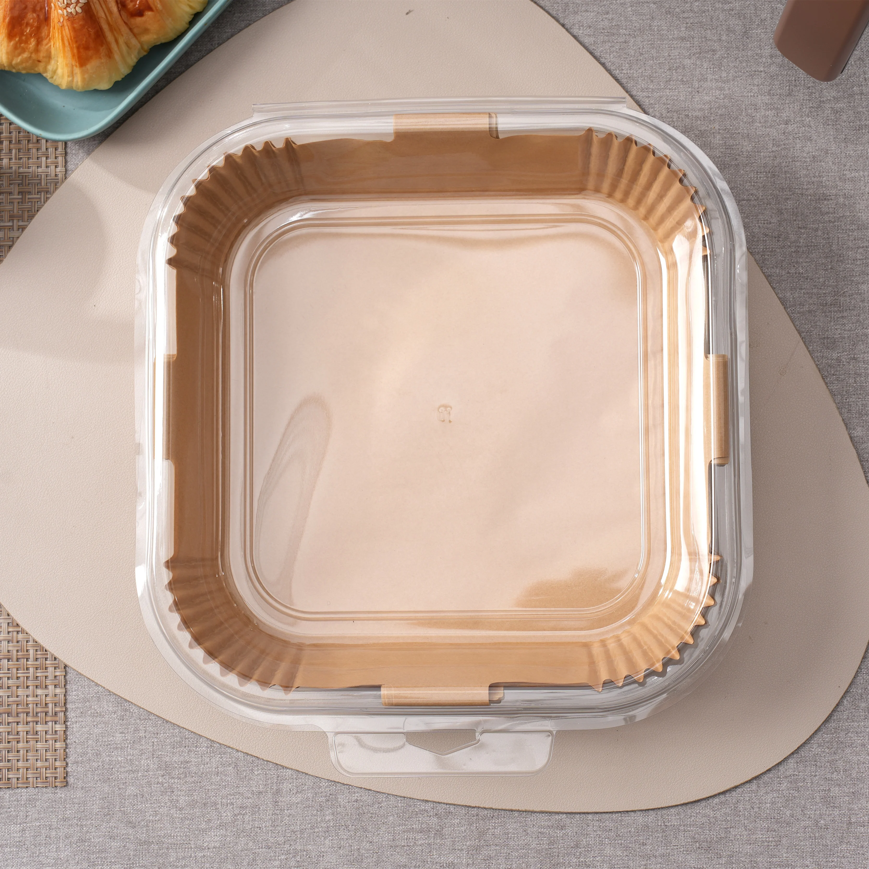 Hot Sale New Design Biodegradable Silicone Air Fryer Liners Coated Parchment Cooking Paper for Air Fryer for Food Industry