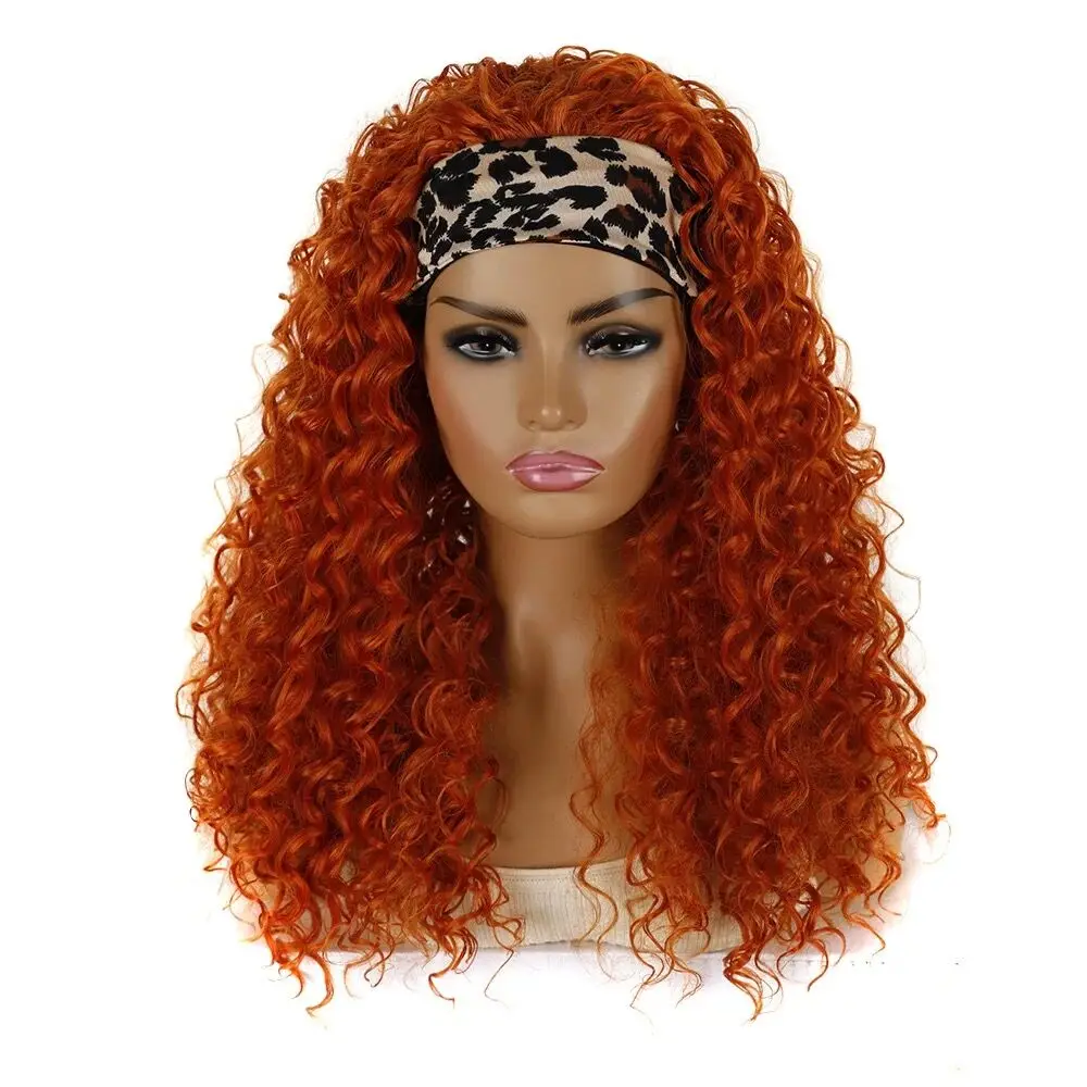 Wholesale frontal wigs Hair band wig headgear  long curly hair wigs for black women