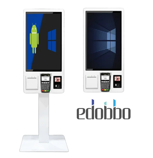 23.8/32 Inch White Touch-Screen Self-service Terminal Kiosk All-in-One kiosk with Built-in WiFi