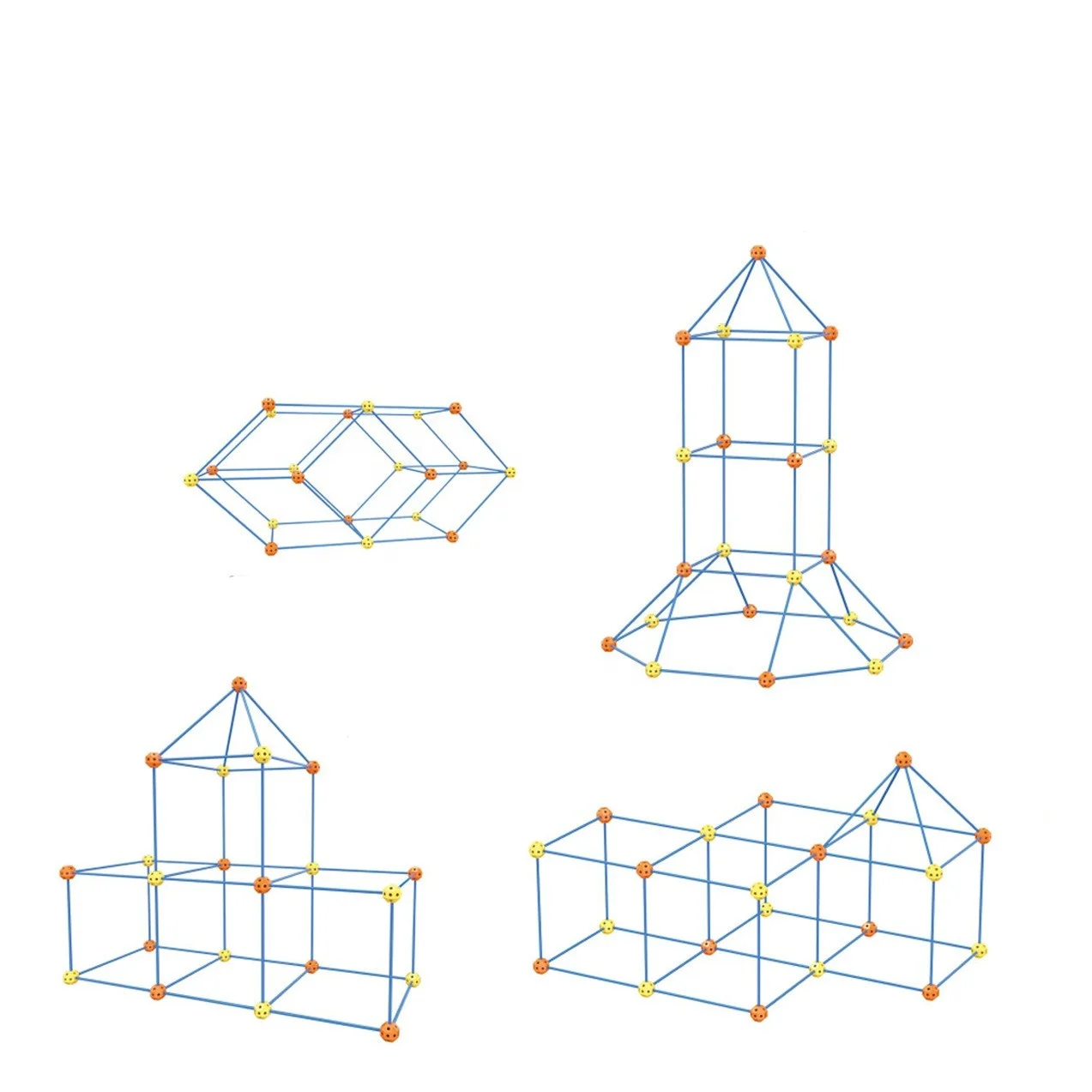 158pcs Children Puzzle Building Blocks-Fortress Construction Hand-Brain Coordination Exercise Parent-Child Play Customizable