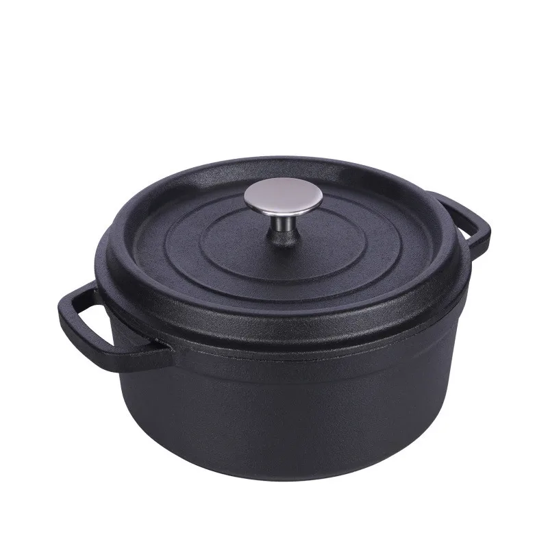 Pre-seasoned or Matt Black Cast Iron Casserole Dutch Oven kitchen cooking Cast Iron Pot