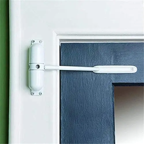 White Door Closer Automatic Safety Spring Door Closer  Easy to Install to Convert Hinged Doors to Self Closing White