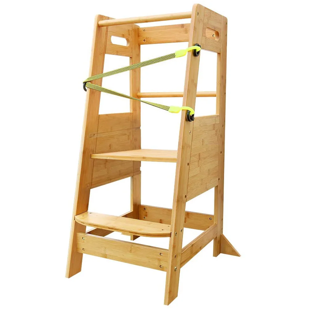 Деревянная бамбуковая башня с регулируемой платформой для обучения на кухне