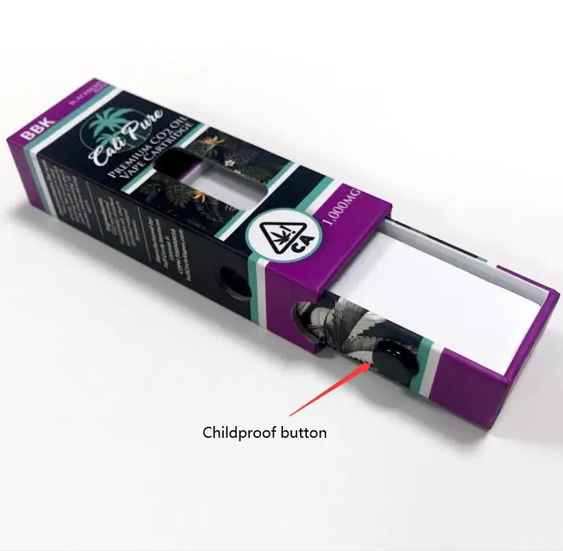 Free sample custom childproof vape cartridge packaging plastic tube box for 510 CBD battery syringe