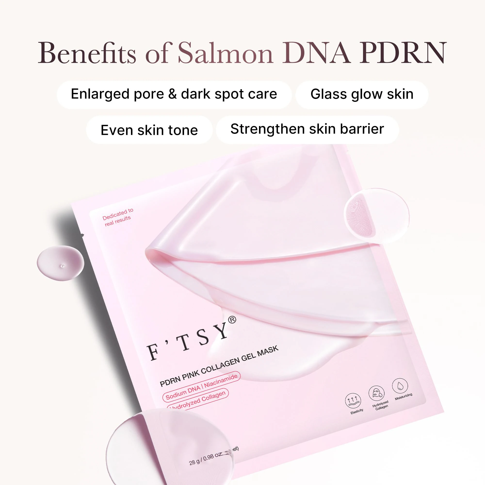 OEM Pink Jelly Gel Collagen Mask Nourishing Firming Pore Salmon Overnight Moisturizing Crystal Face Mask Glow Sheet Mask