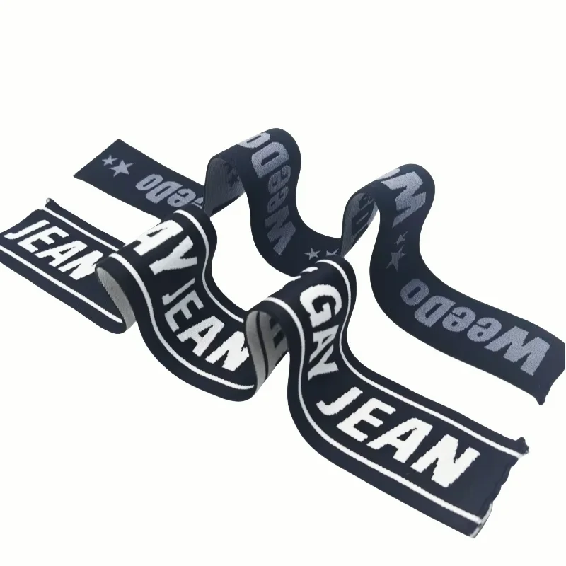 Textile Accessories Custom Logo Pattern Nylon Polyester Jacquard Webbing Elastic Band for Men Underwear Bra Headband