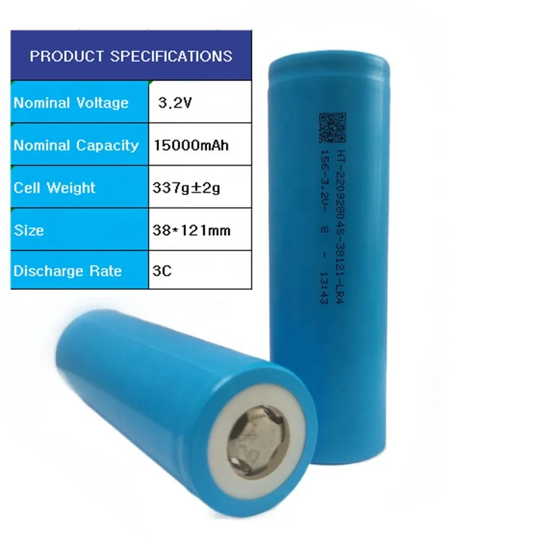 Factory Direct E-Vehicle Lithium Battery 3.2V 15000mAh 38120/38121 Li-ion Cell with CE, CB, RoHS and Bis