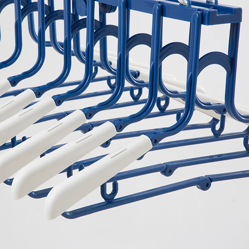 Hanser PC-12H Plastic Magic Folding Hanger High Quality Household Foldable Windproof Rotatable Clotheshorse Adjustable Hangers