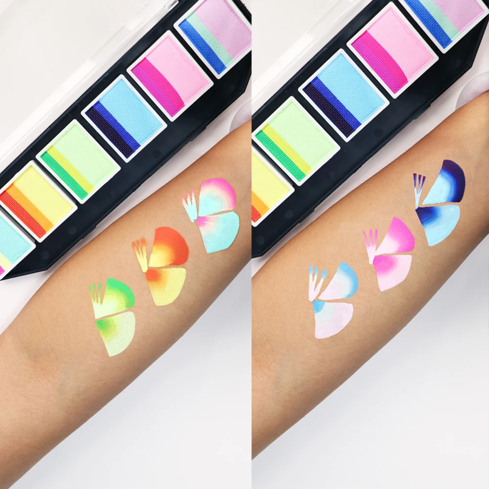GP Professional Face Paint Kit with Split Cakes Water Based Face Painting Colors for Kids and Adults  Rainbow Face Paint Palette