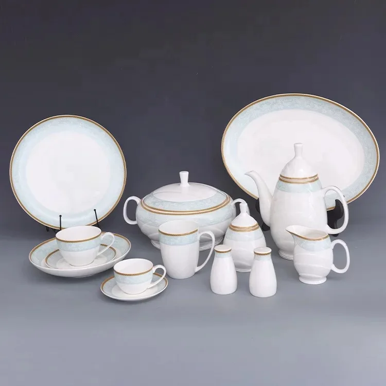 Tangshan city bone china ceramic fine porcelain dinner set
