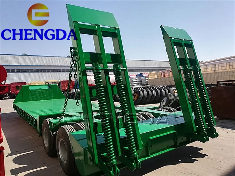 Chinese Factory Sale 2  Axles Air Suspension Optional Gooseneck Lowbed Semi Trailer for Sale
