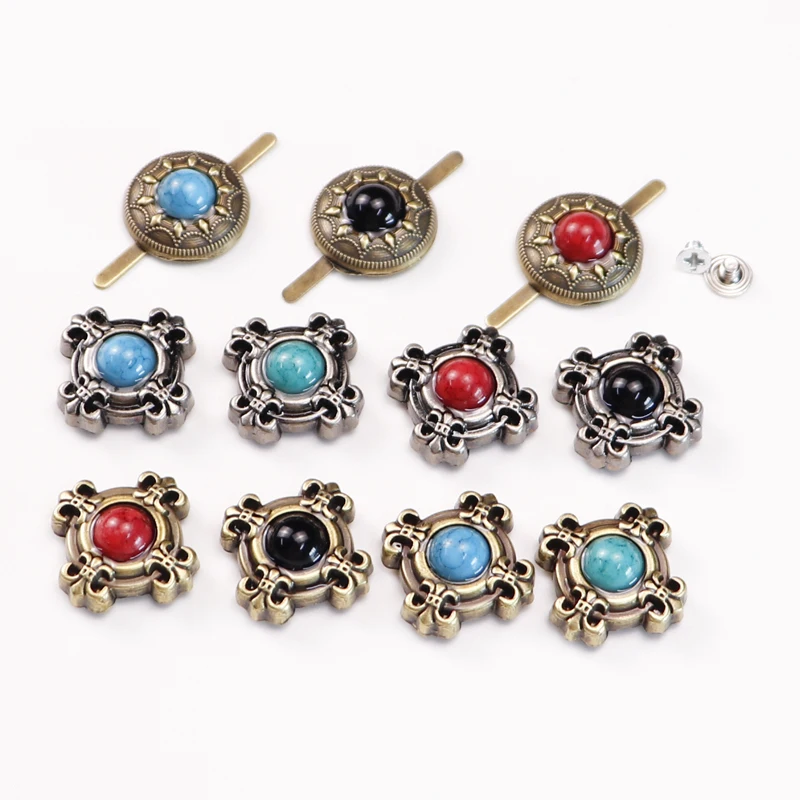 metal conchos with screw factory coin conchos decorative with crystal for belt and accessories