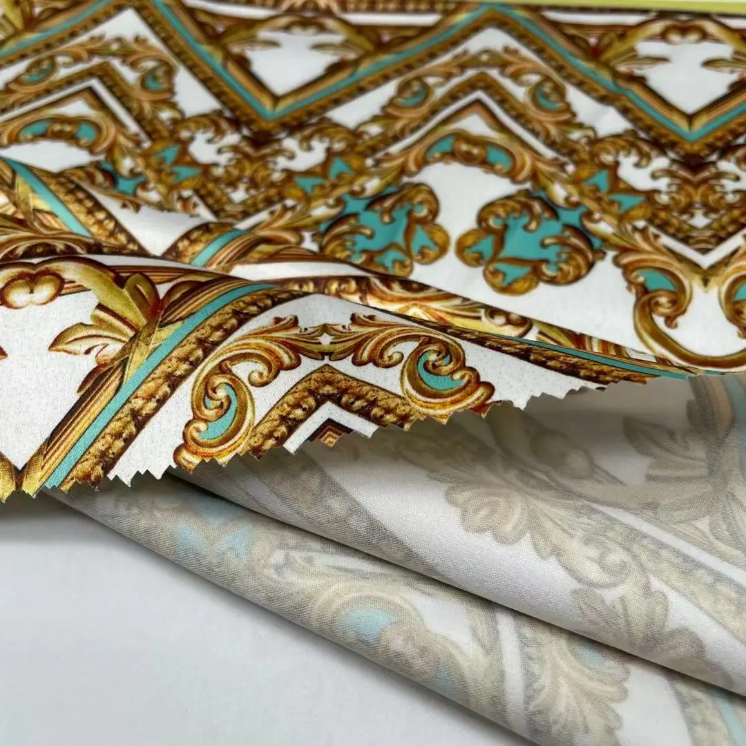 super soft silk print 50D stretch satin fabric for women pajamas