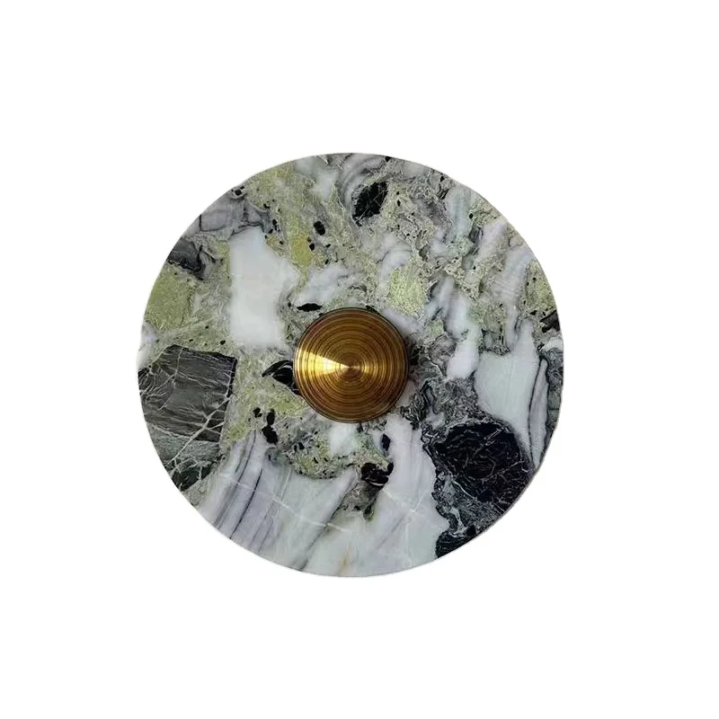 Modern Luxury LED Light Chandelier Hallway Lamp Round Shape Natural Alabaster Marble For Bedroom Or Hotel Decor