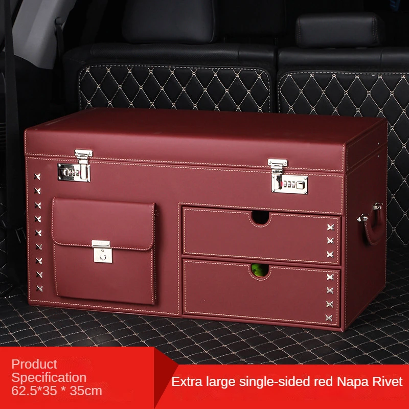 Amazon Hot Selling Car Trunk Storage Box Large Capacity Storage Bag Car Leather Storage Box