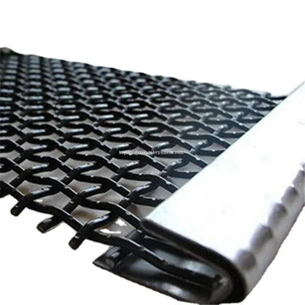 65MN Stainless steelcrimped wire mesh sand gravel crusher hooked vibrating sieve screen mesh for Mining and Quarry