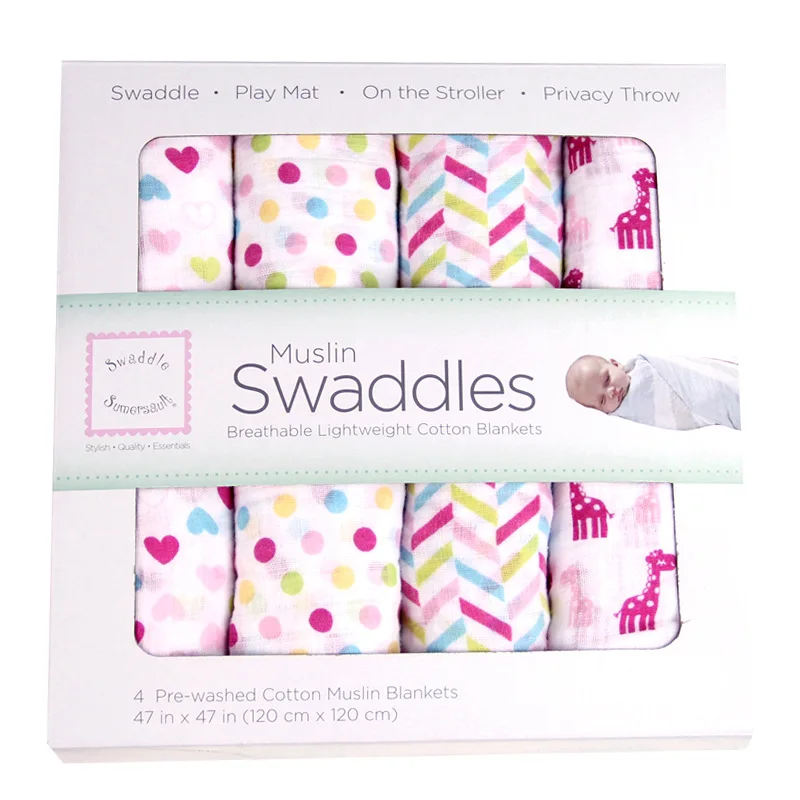 Wholesale Custom Baby Blanket Luxury Packaging Box Foldable White Card Towel Swaddle Gift Paper Box With Window PVC
