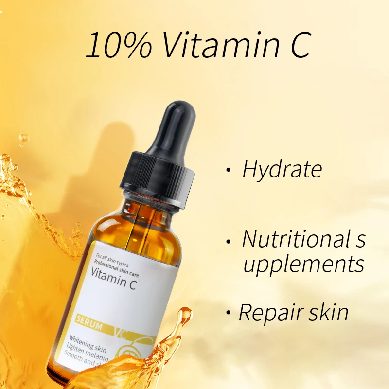 OEM ODM Natural Vitamin C Serum Cuidado De La Piel Skin Moisturizing Whitening Essence Anti Aging Wrinkle VC Skin Care Serum