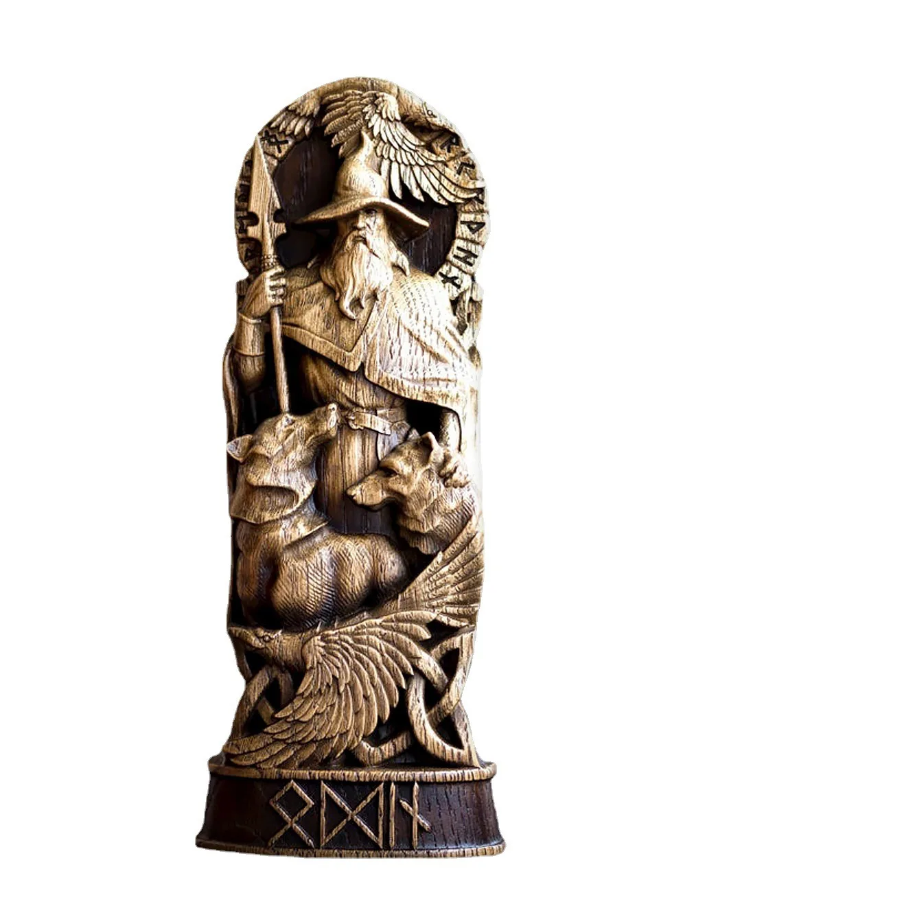 New Hero Statue Wood Carving Resin Ornament Resin Craft Mythical Ornament Thor God Decoration