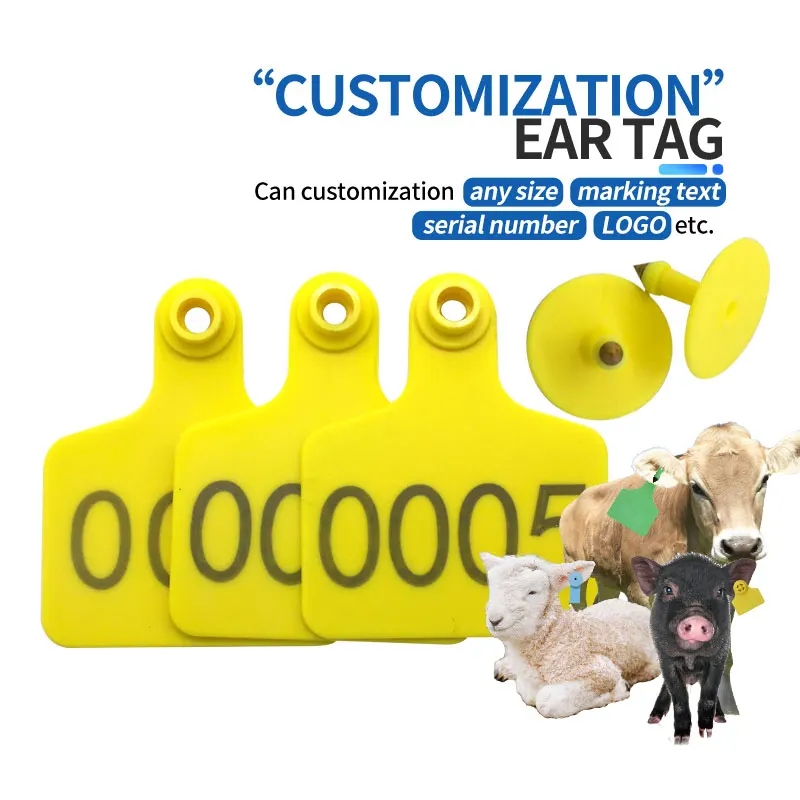 HED-ET113 ear tag for animals with chip serial number for livestock ear tag