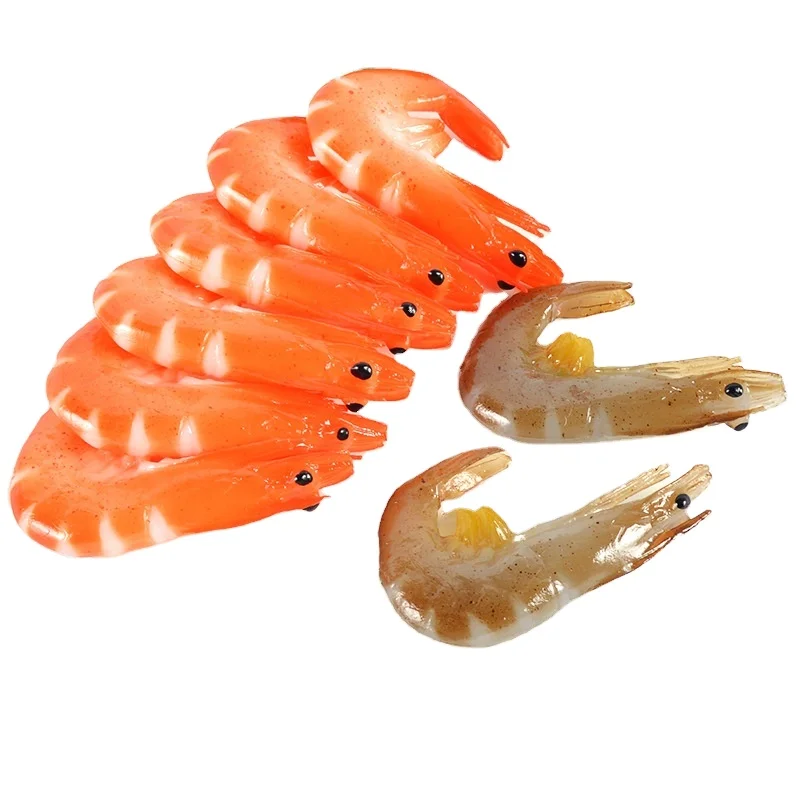 fake food realistic prawn display prop simulate imitate plastic shrimp model