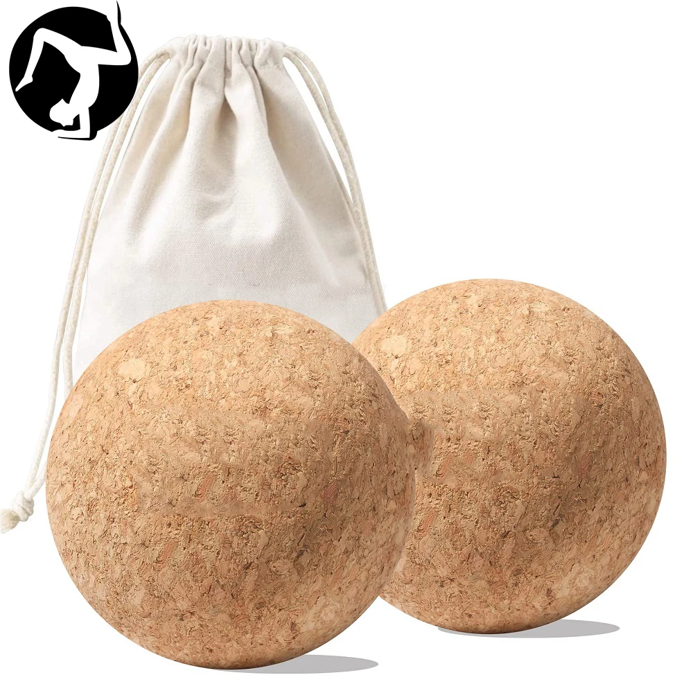 Custom Logo Cork Massage Ball Relaxation Pain Relieve Supplier Fitness Accessories Cork Massage Ball Set