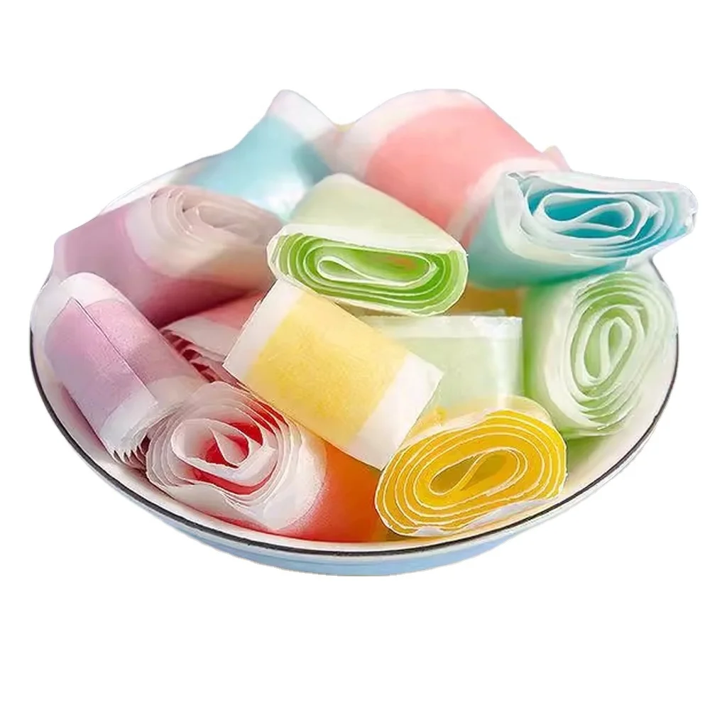 Best Selling Sweets Multi Color Fruit Roll Ups Candy Gummy Candy for Kids Jelly Candy