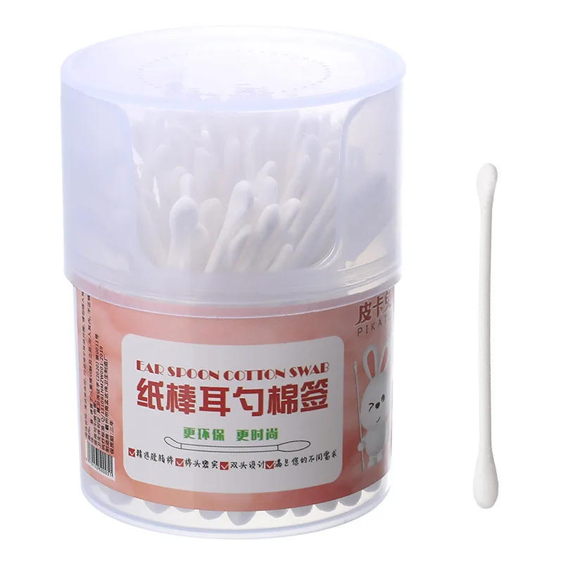 Бумажные палочки 2 в 1, ватные палочки для ушей, детские одноразовые ватные палочки для чистки ушей
