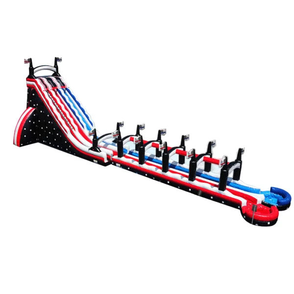 35ft Dual Lane Grand American Slide With Swimming Pool.inflatable Water Park Inflatable Water Park.inflatable Pool With Slide