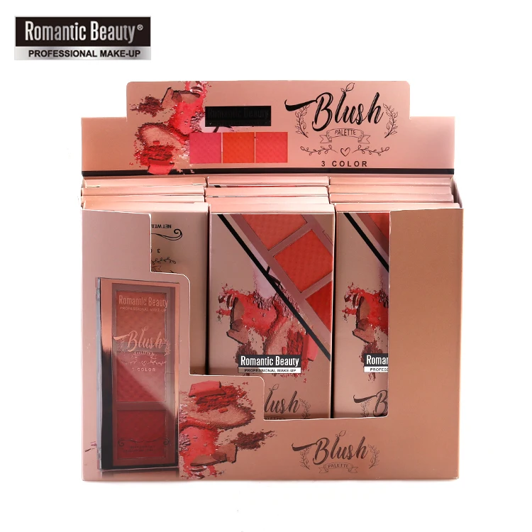 Romantic Beauty 3 Color Face Makeup Brand Blush Kit Custom Long Lasting Private Label Blusher