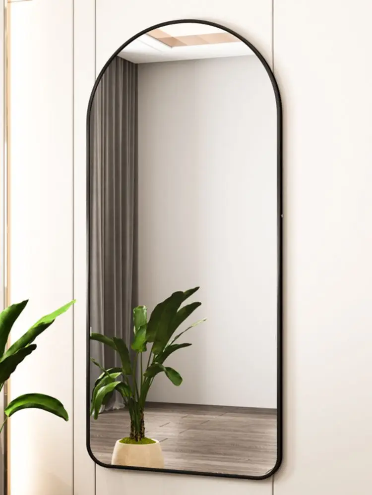 Gold Aluminum Metal Framed Full Size Length Body Wall Dressing Room Standing Floor Mirror