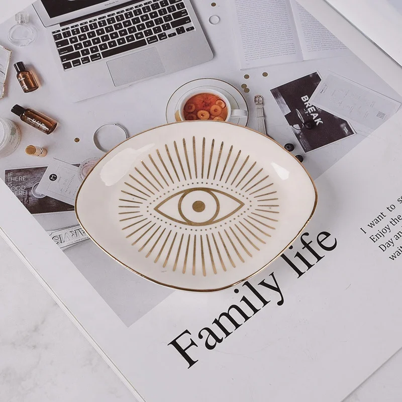 Eye-catching Ceramic Ring Holder & Trinket Dish - For Jewelry, Keys, and More