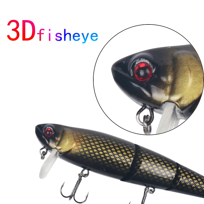 1 шт. приманка 3 секции Топ воды крюк Crankbait 11 5 см 20 5g Crazy воблеры шарнирные Minnow приманки для ловли