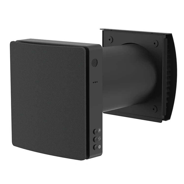 Black color room ventilation system ductless wall mounted small energy recovery ventilator