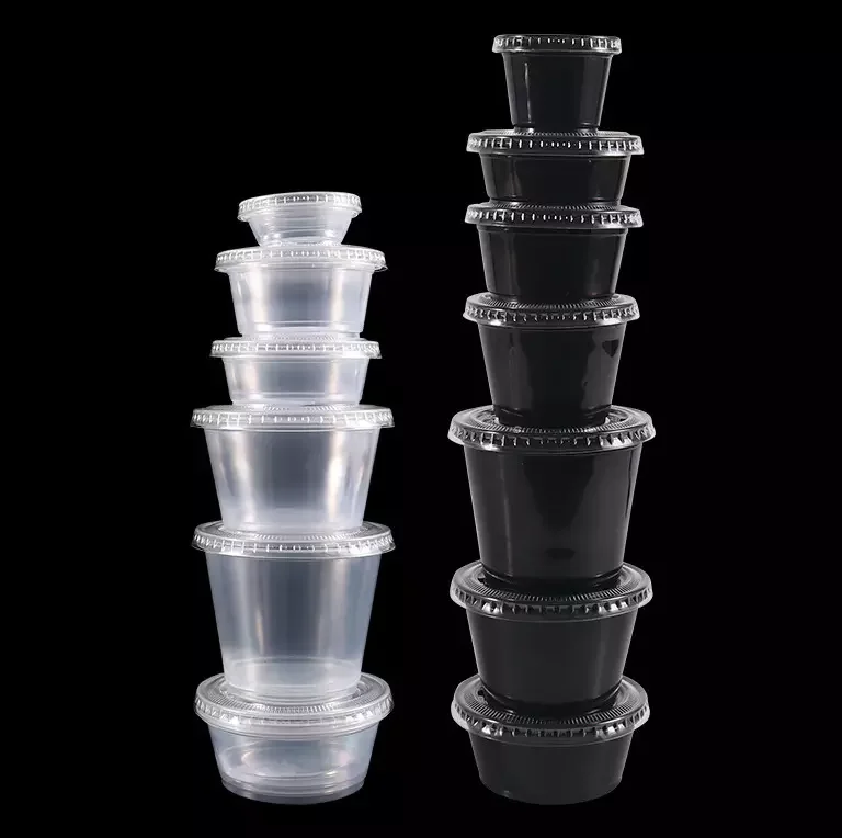 Disposable 2oz. Plastic Portion Cups Without Lids, Condiment Jello Shot Souffle Sampling Cup