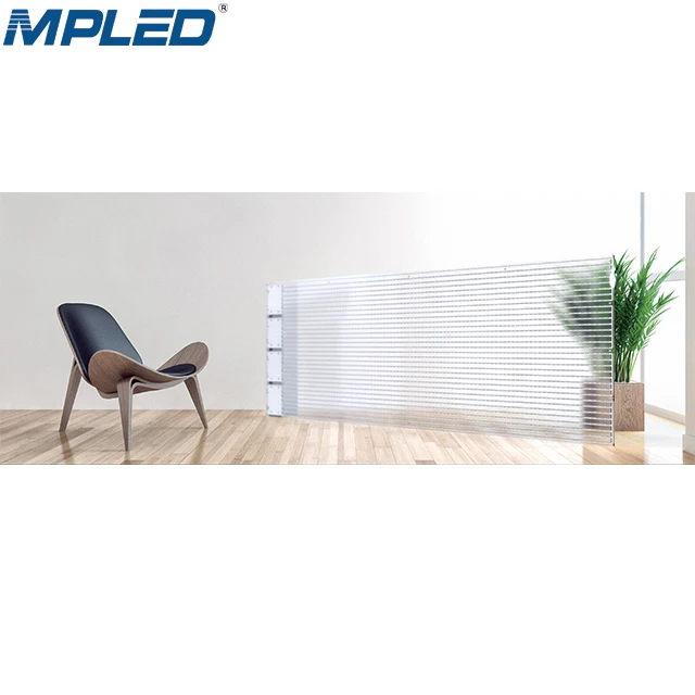 MPLED Film LED Display Screen Indoor Flexible Transparent Glass RGB High Quality LED Curtain Panel Facade Transparent LED Signs